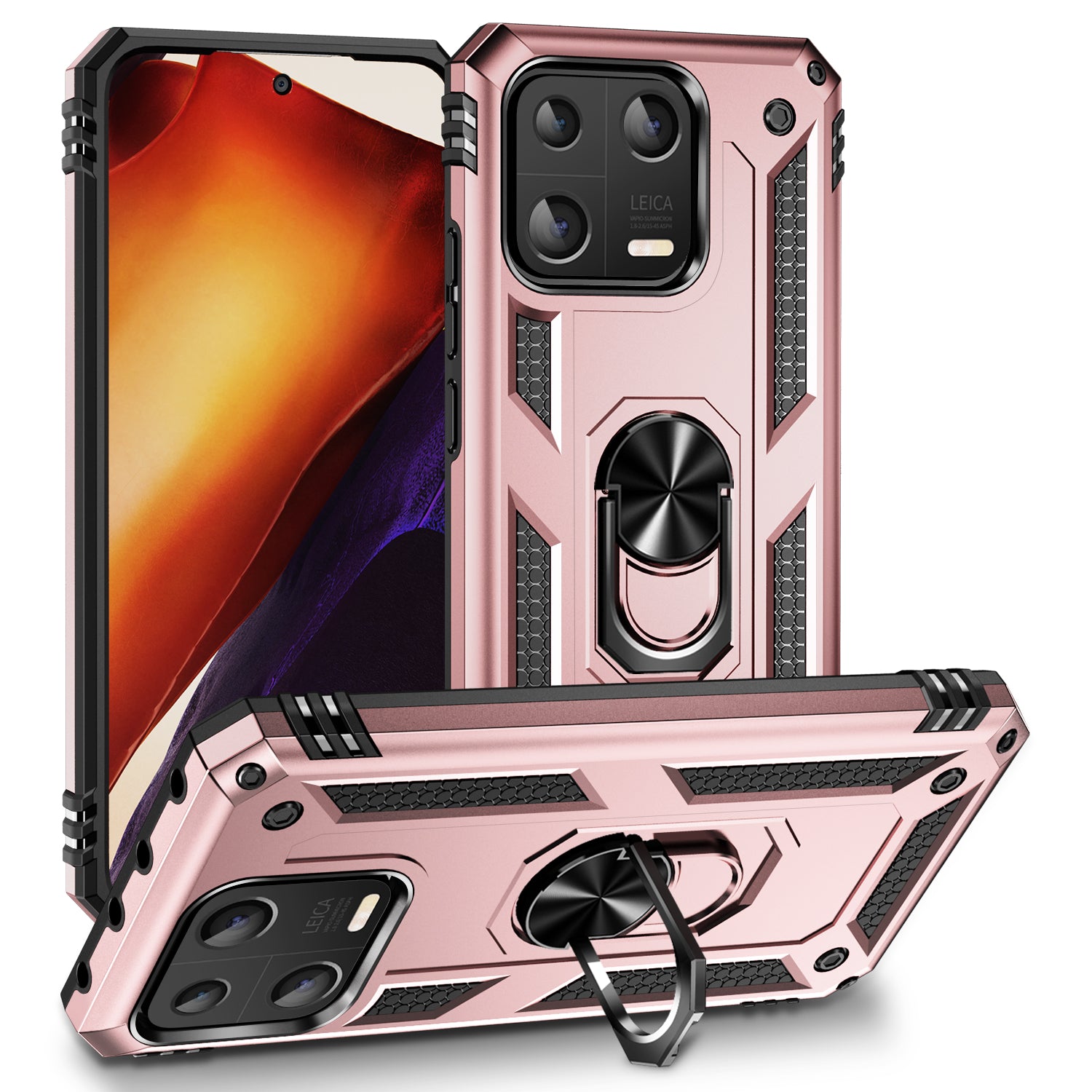 Ring Kickstand Phone Case for Xiaomi 13 5G Military Grade Anti-drop PC TPU Protective Cover Ring Kickstand Phone Case for Xiaomi 13 5G Military Grade Anti-drop PC TPU Protective Cover